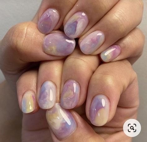 Short Watercolor Nails, Hello Nails, Subtle Nails, Minimal Nails, Pretty Gel Nails, Fabulous Nails, Funky Nails, Chic Nails, Purple Nails