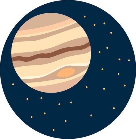 Jupiter planet, illustration, vector on white background. Jupiter Illustration, Planet Illustration, Jupiter Planet, Background Background, Illustration Vector, Planets, White Background, Vector Free, Royalty