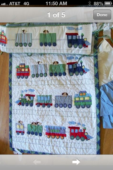 Pottery Barn Train Junction Train Quilt, Bed Coverlet, Crib Nursery, Baby Crib Quilt, Baby Boy Cribs, Unisex Nursery, Dog Quilts, Handmade Soap Bar, Coverlet Bedding