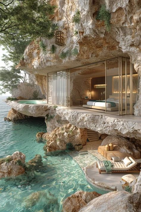 Water House Aesthetic, Water House Design, Extraordinary Houses, Coolest Houses, Ocean Home, Rock House, Dream Life House, Water House, Dream Beach Houses