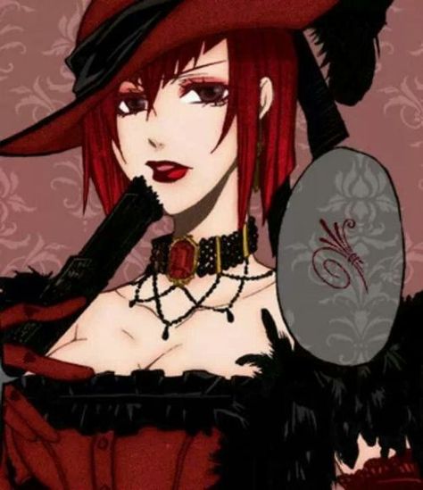 Madam Red Icon, Angelina Dalles, Kawaii Posters, Madame Red, Blue Purple Hair, Black Butler Grell, Black Bulter, Black Butler Manga, Black Butler Characters