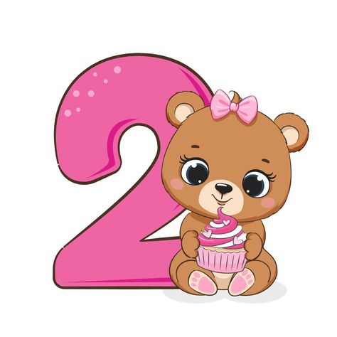 Happy Birthday 2, Flamingo Craft, Animals Painting, Wedding Card Frames, Girl Vector, Panda Lindo, Birthday Dinner Party, Baby Pic, Bear Girl