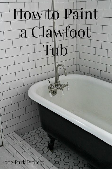 24 Things I Didn't Know You Could Paint! • Page 2 of 25 • Grillo Designs Painting A Clawfoot Tub, Painted Clawfoot Tub, Bathroom Clawfoot Tub, Clawfoot Tub Bathroom, Dream Bathtub, Refinish Bathtub, Clawfoot Tub Faucet, Walk In Shower Designs, Cast Iron Tub