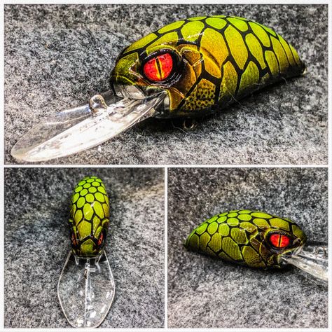 Lure Painting, Diy Fishing Lures How To Make, How To Make A Fishing Lure, Hunting Supplies, Custom Painted Crankbaits, Custom Lures, Custom Fishing Lure, Homemade Fishing Lures, Diy Fishing Lures