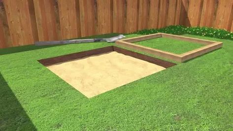 Build A Sandbox, Backyard Sandbox, Dog Friendly Backyard, Kids Yard, Building Sand, Backyard Kids Play Area, Outdoor Play Areas, Wooden Playhouse, Shade Canopy