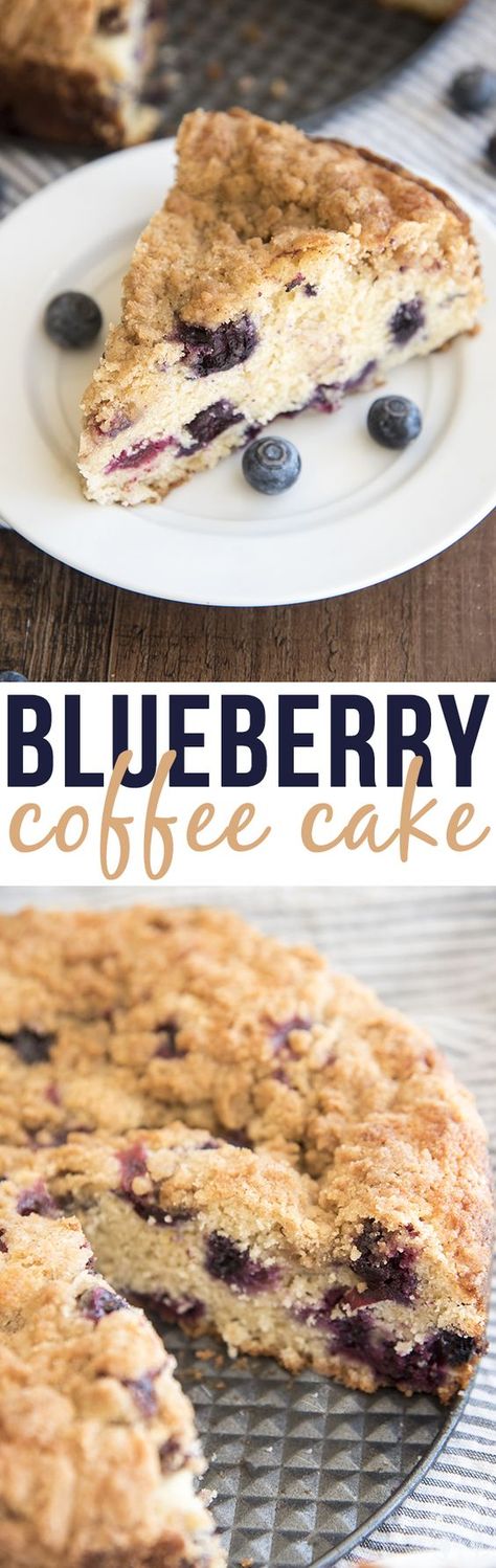 Blueberry Coffee Cake - This blueberry coffee cake is soft, sweet and loaded full of blueberries topped with the the best cinnamon sugary streusel crumble on top! Blueberry Orchard, Blueberry Cream Cheese Coffee Cake, Lemon Blueberry Coffee Cake, Lemon Cake Filling, Blueberry Coffee Cake Recipe, Cheese Coffee Cake, Lemon Coffee, Breakfast Cakes, Cream Cheese Coffee Cake