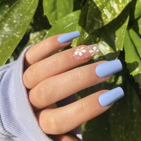 Spring Blue Nails: Blue and white nails Blue nail designs Blue nails Tiffany blue nails Sky blue nails Cute simple nails Short Pale Blue Nails, Nails Tiffany Blue, Blue Nails Cute, Spring Blue Nails, Nails Cute Simple, Nails Sky Blue, Nail Designs Blue, Powder Blue Nails, Tiffany Blue Nails