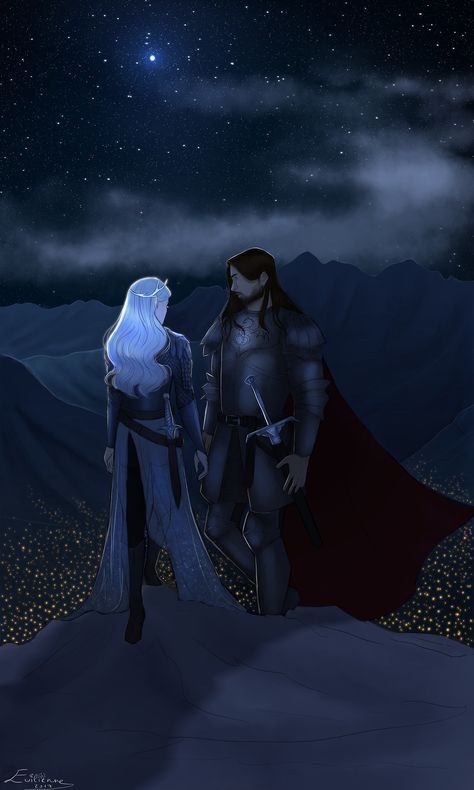 Elena and Gavin by @evilienne Elena And Gavin Tog, Young Aelin Galathynius, Elena And Gavin, Elena Galathynius, Tog Series, Throne Of Glass Fanart, Sara J Maas, Aelin Ashryver Galathynius, Roi Arthur