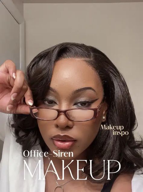 Lemon8 · Office-Siren Makeup inspo · @Amara Office Siren Aesthetic Makeup, Secretary Makeup, Office Siren Black Woman, Office Siren Makeup, Siren Makeup, Siren Eyes, Siren Aesthetic, Office Makeup, Office Siren