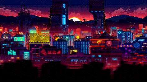 Pixel City, Live Wallpaper For Pc, Tipografi 3d, 4k Wallpapers For Pc, Vaporwave Wallpaper, Pixel Art Background, Flipagram Instagram, Pixel Animation, Live Screen Wallpaper