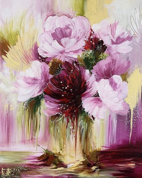 Bob Ross Paintings, Abstract Floral Art, Bob Ross, Flower Art Painting, Texture Art, Abstract Floral, Artist Inspiration, Floral Art, Flower Painting