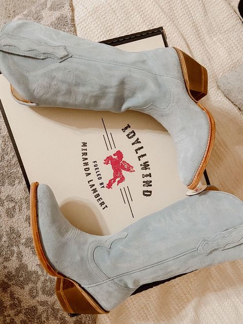 Idyllwind By Miranda Lambert Boots, Blue Cowgirl Boots Wedding, Light Blue Cowgirl Boots, Blue Western Boots, Coastal Cowgirl Boots, Light Blue Cowboy Boots, Blue Cowboy Boots Outfit, Idyllwind Boots, Suede Cowgirl Boots