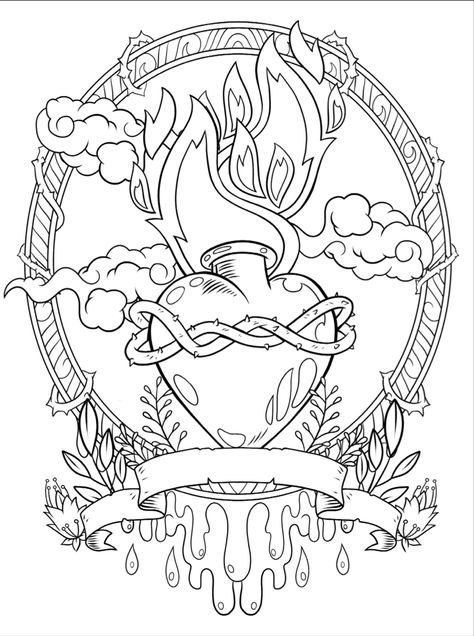 Free Witchy Coloring Pages, Capricorn Coloring Pages, Gothic Coloring Pages For Adults, Cool Heart Drawings, Graffiti Coloring Pages, Adult Coloring Pages Free Printable, Eyeball Drawing, Heart Sketches, Scary Coloring Pages