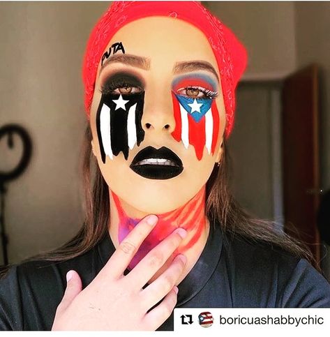 Puerto Rican, Winter Sports, Makeup Inspo, Face Painting, Puerto Rico, Face Paint, Carnival Face Paint, Photo Art, Halloween Face Makeup