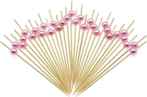 Amazon.com | Minisland Pink Pearl Bamboo Cocktail Picks 4.7 Inch Long Fancy Toothpicks for Appetizers Drinks Fruits Party Food Garnish Skewer Sticks 100 Counts- MSL153: Cocktail Picks Pink Charcuterie, Charcuterie Board Halloween, Charcuterie Board Ideen, Sushi Dessert, Thanksgiving Charcuterie Board, Charcuterie Food, Dessert Charcuterie Board, Charcuterie Table, Cone Dessert