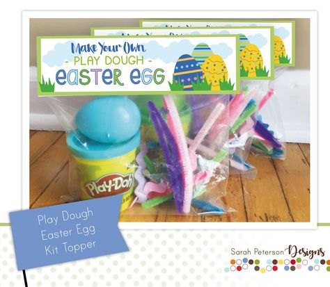 Easter Goodie Bags For Church, Preschool Easter Party Favors, Easter Daycare Gifts Kids, Easter Bags For Kids School, Easter Goodie Bags For School, Easter Treat Bags For Kids, Easter Favors For Kids, Easter Class Gifts, Play Dough Christmas