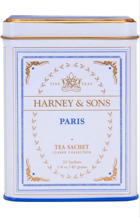 Harney & Sons Paris, Black Tea with vanilla, black currant, Bergamont and caramel flavors, 20 Sachets #affiliatelink Harney And Sons Tea, Paris Tea, The Republic Of Tea, Caffeine In Tea, Tea Places, Cookie Company, Bergamot Oil, Black Currant, Caramel Flavoring