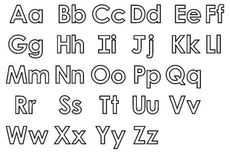 Alphabet coloring page (BIG and small letters) from http://www.coloringpages4u.com/alphabet_coloringpages Alphabet Big And Small Letters, Number Preschool, Small Alphabet Letters, Alphabet Letters To Print, Letter A Coloring Pages, Educational Chart, Precious Moments Coloring Pages, Small Alphabets, Typography Ideas