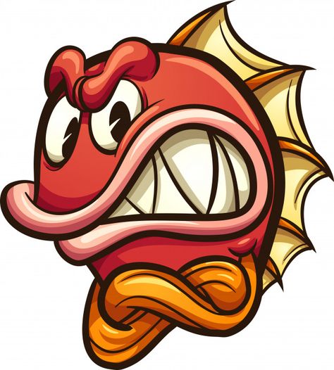 Angry fish | Premium Vector #Freepik #vector #character #cartoon #fish #red Angry Fish, Jamaican Art, Angry Cartoon, Batgirl Art, Fish Drawing, Cartoon Fish, Fish Vector, Fish Illustration, Fish Logo