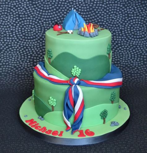 23rd World Scout Jamboree Cake Kayak Cake, Camp Cake, Boy Scout Cake, Cub Scout Cake, Eagle Scout Cake, World Scout Jamboree, Camping Theme Birthday Party, Camping Cakes, Camping Theme Birthday