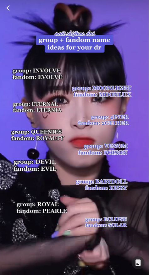 Fake Kpop Fandom Name, Aesthetic Kpop Group Names Ideas, K Pop Group Ideas, Fake Kpop Group Ideas, Idol Group Name Ideas, Kpop Group Concept Ideas, Fake Kpop Group Name Ideas, Fandom Name Ideas, K Pop Group Names Ideas