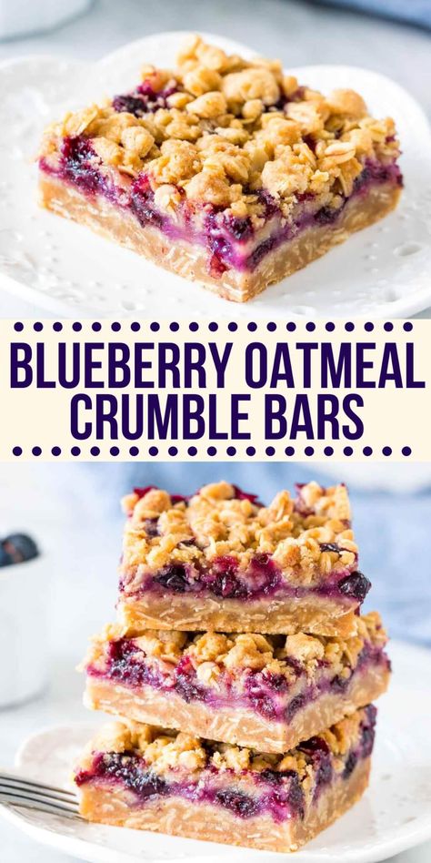 Blueberry And Oats Recipes, Blueberry Banana Bars, Blueberry Bars Oatmeal, Oatmeal Berry Breakfast Bars, Fruit Breakfast Bars, Berry Oat Bars, Fruit Crumble Bars, Fruit Squares, Blueberry Baking