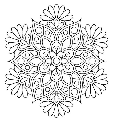 Coloring Pages For Grown Ups, Pola Bordir, Design Mandala, Mandalas Painting, صفحات التلوين, Simple Mandala, Mandalas Drawing, Mandalas Design, Mandala Design Art