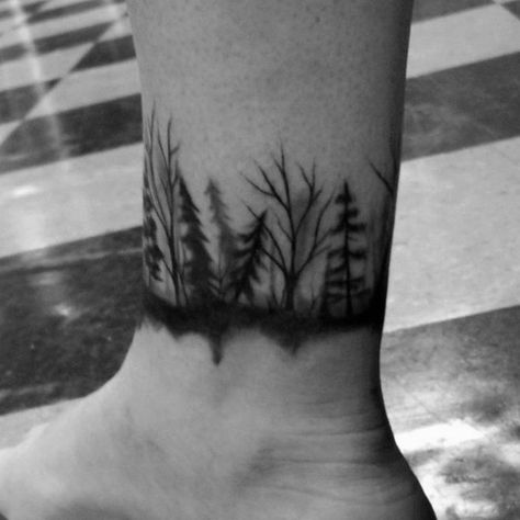 Distinctive Male Ankle Band Forest Tattoo Designs Tattoo Foot Men, Mens Ankle Tattoos, Ankle Tattoo Men, Ankle Band Tattoo, Band Tattoos, Band Tattoos For Men, Tattoo Band, Tatuagem Masculina Pequena, Cross Tattoo For Men