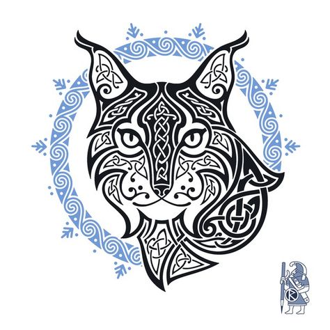 Celtic Cat Tattoo, Knotwork Tattoo, Lynx Tattoo, Celtic Cats, Celtic Tattoo Designs, Celtic Animals, Celtic Artwork, Tier Tattoo, Celtic Ornaments