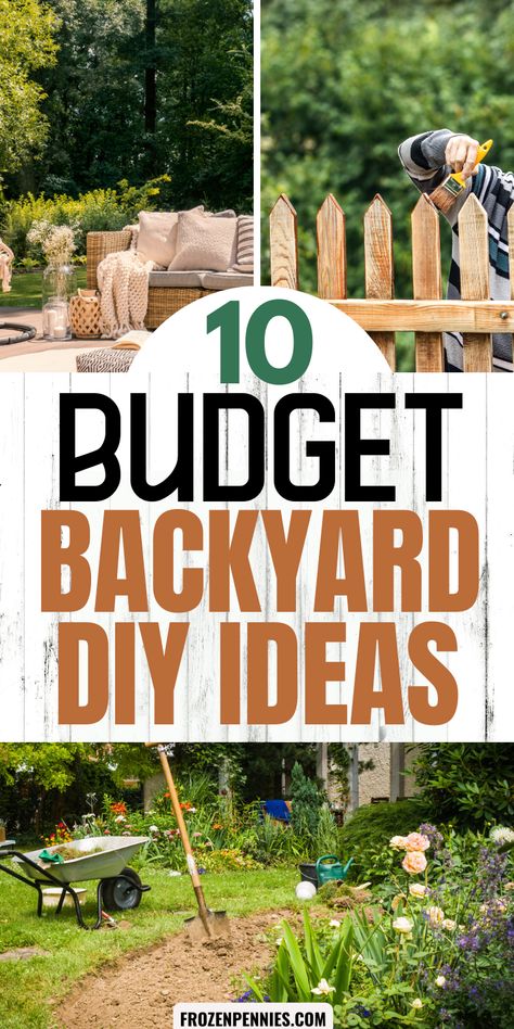 With just a few low-budget DIY projects, you can easily transform your backyard into an inviting oasis on a budget. With these simple ideas, you can transform any drab backyard into an inviting escape that will make all your friends swoon! Save money | How to save money | Ways to save money | Money saving strategies Cheap Diy Backyard Ideas, Backyard Makeover Ideas, Backyard Diy Ideas, Diy Backyard Ideas, Cheap Backyard, Easy Backyard, Backyard Diy, Easy Landscaping, Backyard Paradise