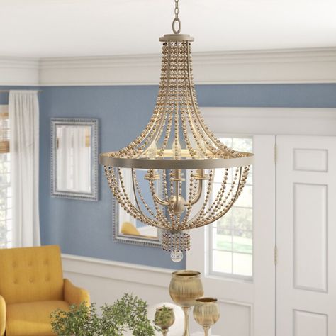 This chandelier has many beads to decorate it, it's full of art, you can install it to decorate your beautiful house or give it to others as a gift. Rustic Comforter, Bedroom Chandelier, Grand Entryway, Empire Chandelier, Wagon Wheel Chandelier, Candle Style Chandelier, Geometric Chandelier, Globe Chandelier, 5 Light Chandelier