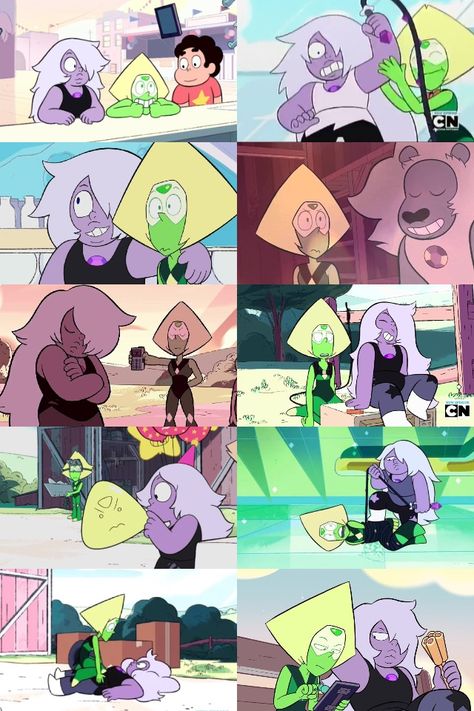 Amedot (Amethyst & Peridot - Steven Universe) Amedot Fanart, Amethyst X Peridot, Peridot Cosplay, Amethyst Steven Universe, Amethyst And Peridot, Peridot Steven Universe, Nuh Uh, Steven Universe Funny, Steven Universe Fanart