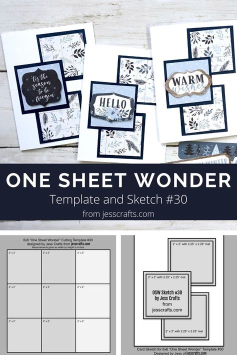 6×6 One Sheet Wonder Template #30 featuring Echo Park - Jess Crafts Card Sketches Templates One Sheet Wonder, One Sheet Wonder Cards 6x6 Templates, 6 X 6 One Sheet Wonder, One Sheet Wonder Cards 6x6, One Sheet Wonder Cards 12x12 Templates, One Sheet Wonder Templates, Jess Crafts, One Sheet Wonder Cards, Quick And Easy Cards