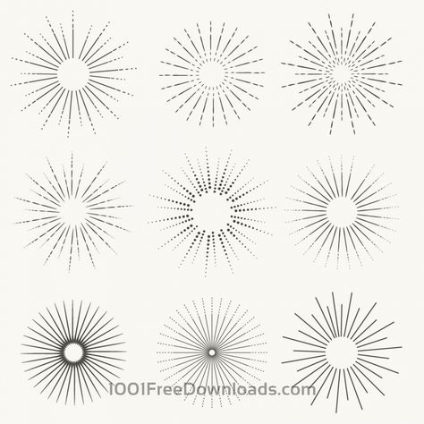 Free Vectors: Vintage vector set of Sunbusrt and rays | Abstract Abstract Sun Tattoo, Sole Tattoo, Sun Tattoo Designs, Sun Tattoos, Sun Tattoo, Tattoo Outline, Abstract Tattoo, Back Tattoos, Free Vectors