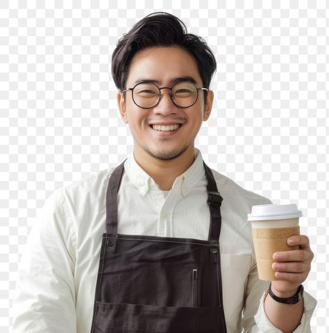 Barista Pose, Barista Man, Male Barista, Holding Coffee Cup, Png Accessories, Bag Png, Holding Coffee, Man Png, Simple Person