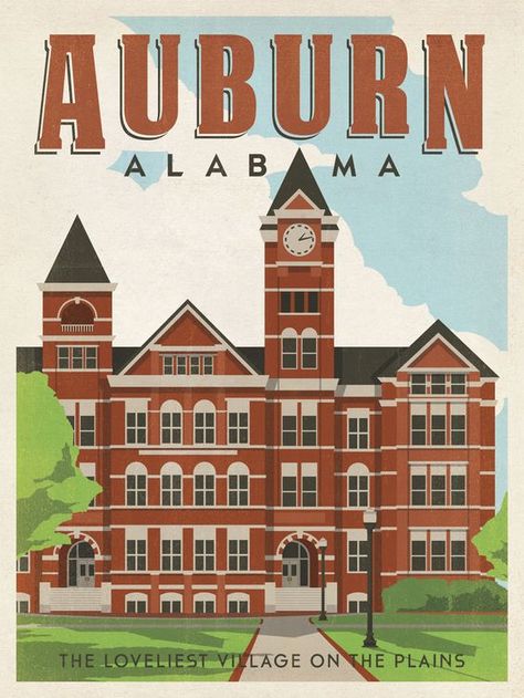 Auburn University Auburn University Painting, Auburn University Art, Auburn Prints, Auburn University Aesthetic, Auburn Aesthetic, Auburn Painting, Auburn Wallpaper, Auburn University Campus, Auburn College