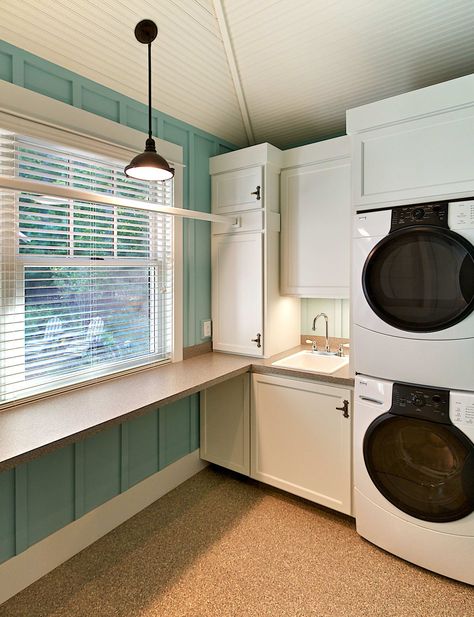 The Hardworking Laundry: Make Room for Folding Laundry Room Pull Out Folding Table, Pull Out Folding Table, Extendable Laundry Folding Table, Laundry Folding Table Dimensions, Pull Out Laundry Folding Shelf, Table For Laundry Room, Dyi Laundry Folding Table, Hang Dry Clothes, Compact Laundry Room