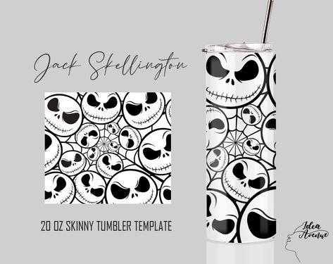 Halloween  Skinny Tumbler Jack Skeleton, Tumbler Sublimation Designs, Jack Skellington, Custom Tumblers, Tumbler Sublimation, Tumbler Wrap, Sublimation Designs, Digital Download Etsy, Digital Drawings