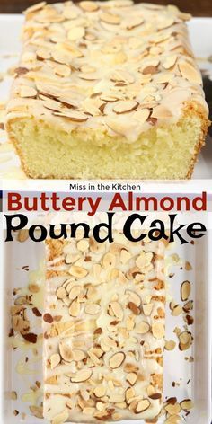 Almond Pound Cake, Almond Desserts, Strawberry Cake Easy, Almond Pound Cakes, Almond Cake Recipe, Dessert Cookbooks, Cake Easy, Chocolate Chunk Cookies, Loaf Cake