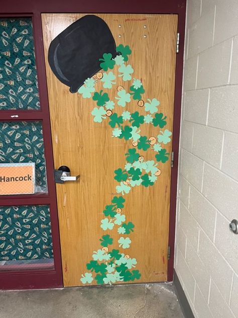 DIY March Door And Bulletin Board Decor For St. Patrick's Day - RecipeMagik Sant Patrick Day Crafts For Toddlers, March Teacher Door, March Office Decorations, March Decorating Ideas Classroom, St Patricks Day Decorations Decor Ideas For Classroom Door, St Patrick's Day Door Decorations School, St Patricks Day Door Decorations Daycare, March Bulletin Board Ideas For Toddlers, Saint Patrick’s Day Bulletin Board