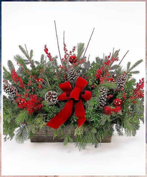 Christmas Garden Ideas - No problem, we've got you covered. Here you'll be able to find all the supplies you need. Click to visit immediately. Seasonal Branches, Christmas Window Boxes, Winter Window Boxes, Winter Flower Arrangements, Christmas Mailbox, Winter Floral Arrangements, Holiday Planter, Christmas Centers, Cemetery Decorations