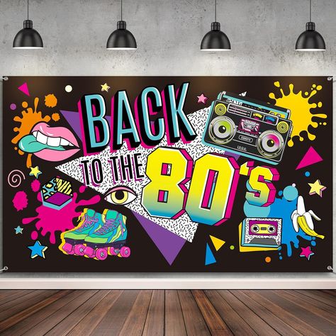 80s Stage Design, 80s Party Decorations For Adults, Retro Theme Party Decoration, 90s Theme Party Decorations, Roller Boogie, Colour Festival, 90s Party Decorations, Muzică Rock, 80s Party Decorations