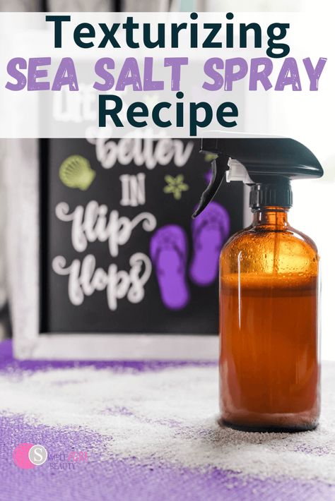 Diy Salt Spray, Salt Spray For Hair, Diy Sea Salt Spray, Diy Hair Spray, Natural Hair Spray, Sea Salt Spray For Hair, Sea Salt Hair, Spray For Hair, Sea Hair