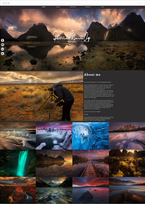 Photography Website Templates, Photography Website Design, Beautiful Landscape Photography, Landscape Photography Tips, Photographer Website, Photography Websites, Free Photography, Website Designs, Website Design Inspiration