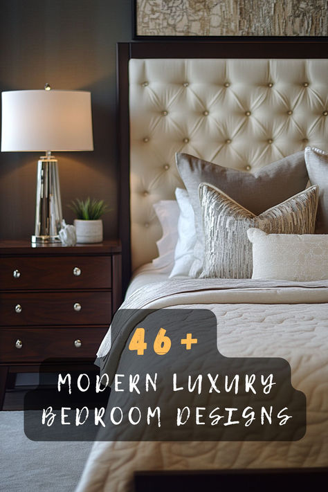 Discover elegant escapes with 46 modern luxury bedroom ideas that combine style and comfort. Featuring sleek designs, sumptuous materials, and refined details, these bedrooms provide a serene sanctuary. Click to explore these elegant inspirations and let your bedroom be a reflection of timeless elegance! 🛏️🌟 #ElegantEscapes #ModernBedrooms #SleekDesigns #SumptuousMaterials #RefinedDetails #SereneSanctuary #TimelessElegance Modern Luxury Bedroom Design Master Suite, Modern Luxurious Bedrooms Classy, Intimate Bedroom Ideas, Timeless Bedroom Decor, Contemporary Glam Bedroom, Luxury Bedroom Design Master Suite, Modern Bedroom Design Luxury, Luxurious Bedrooms Master, Modern Luxury Bedroom Design