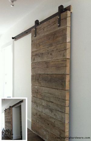 Plank Door, Living Room New York, Custom Barn Doors, Barn Door Kit, Door Kits, Rustic Living, Interior Barn Doors, Rustic Living Room, Barn Doors Sliding