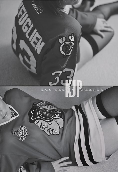 #theartofboudoir #kjp #kassandryjeanphotography #boudoir #photography #blackhawks #chicago #jersey #hockey #sportsboudoir Hockey Bouidor Photography, Jersey Bouidor Photography Ideas, Bouidor Photography, Home Photo Shoots, Good Girl Gone Bad, Hockey Jersey, Photography Women, Home Photo, Baseball Jerseys