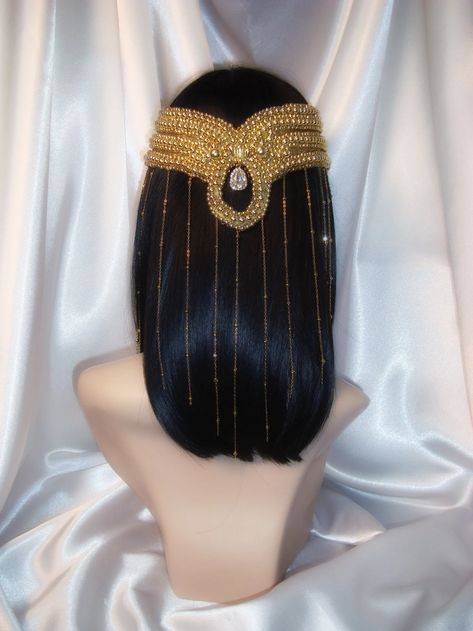 Cleopatra Wig, Princess Headpiece, Egyptian Headpiece, Egyptian Princess, The Ten Commandments, Back Of The Head, High Quality Wigs, Ten Commandments, Real Hair