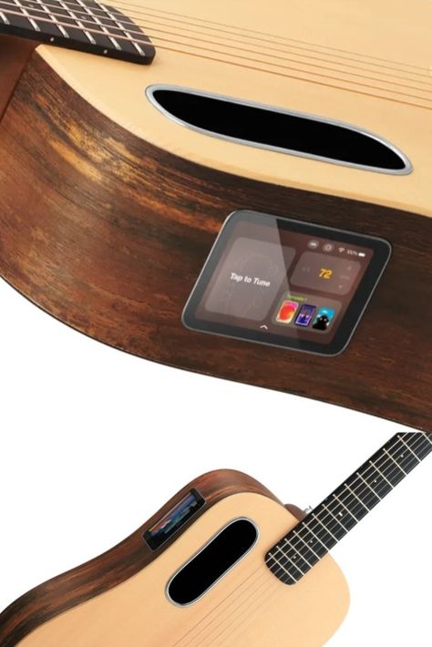 Smart guitar 🎸 Lava Music uses technology to innovate the age-old concept of guitar. They integrate technology into a traditional guitar with their Lava Me 4 Spruce model. With a touch screen on its side, Me 4 Spruce has many functionalities. It provides backing tracks, grooves, drums without needing any extra equipment. Read more: https://icreatived.com/smart-guitar-by-lava-music-combines-tradition-with-technology/ Smart Guitar, Backing Tracks, Eclectic Decor, Creative Designs, Blue Aesthetic, Acoustic Guitar, Touch Screen, Drums, Creative Design