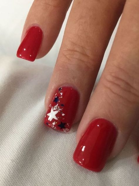 Easy 4th Of July Nails, Nails With Stars, Firework Nail Art, Spring Nails 2023, Patriotic Nails Design, Firework Nails, Nail 2023, America Nails, Patriotic Nails